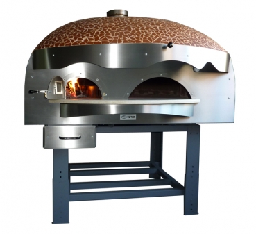Holz Pizzaofen D120VK, Kuppel mit Mosaiksteinen, 135 Pizzen á Ø 30 cm pro Stunde, Gewicht 2.150 kg