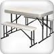 Party tables and benches Party tables and benches