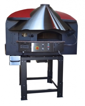 Wood pizza oven DR85K, dome with mosaic stones, 75 pizzas á Ø 30 cm per hour, rotating and unheated baking surface, weight 950 kg