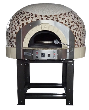 Gas pizza oven G100K-B0, dome with mosaic stones, 60 pizzas á Ø 30 cm per hour, fixed & unheated baking surface, weight 1.250 kg