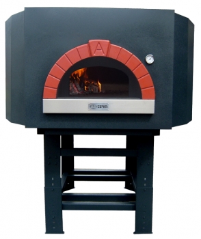 Wooden pizza oven D160S, metal dome, 195 pizzas á Ø 30 cm per hour, fixed & unheated baking surface, weight 2,100 kg