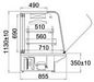 Preview: Cake showcase, July, 850x1130mm D.H. length of 1290 to 2520mm