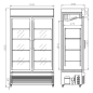 Preview: REFRIGERATOR 2 GLASS DOORS BEZ-750 GD