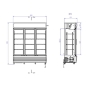 Preview: REFRIGERATOR 3 GLASS DOORS FCU-1200