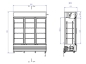 Preview: REFRIGERATOR 3 GLASS DOORS BLACK FCU-1200 BL