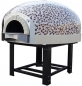 Preview: Wooden pizza oven D120K, dome with mosaic stones, 105 pizzas á Ø 30 cm per hour, weight 1,500 kg