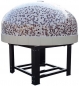 Preview: Wooden pizza oven D120K, dome with mosaic stones, 105 pizzas á Ø 30 cm per hour, weight 1,500 kg