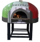 Preview: Wooden pizza oven D140K, dome with mosaic stones, 150 pizzas á Ø 30 cm per hour, fixed & unheated baking surface, weight 1,900 kg