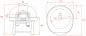 Preview: Gas pizza oven GR130K-B0, dome with silicone coating, 165 pizzas á Ø 30 cm per hour, rotatable and separately heated baking surface, weight 1,900 kg