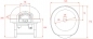 Preview: Gas pizza oven GR85K-B0, dome with silicone coating, 75 pizzas á Ø 30 cm per hour, rotatable and separately heated baking surface, weight 1,250 kg