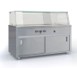 Preview: Bain-Marie with 2 sliding doors (74x70 cm) in the color silver.