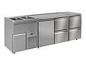 Preview: Beer bar, 2 basin l., 1 door and 4 drawers r., 2500x700x970mm