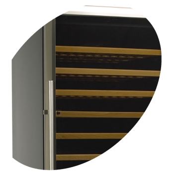 Glazed wine cellar, ventilated, 160 Lt., 2 T°, BLACK