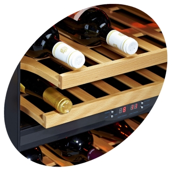 Glazed wine cellar, ventilated, 375 Lt., door in stainless steel, 2 T°, BLACK