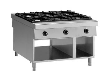 Modular Gas range, 6 burners, 37 kW, 1200x1100x850mm