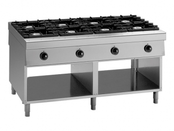 Modular Gas range, 8 burner, 52 kW, 1600x1100x850mm