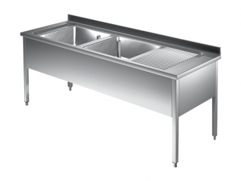 Sink center, with two basin left, from 1400 to 2000mm, Series 6