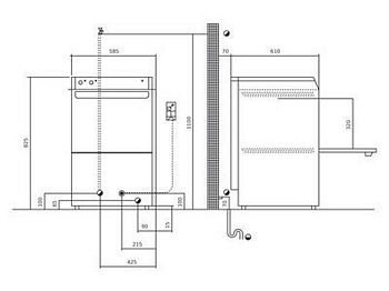 Digital-Dishwashing machine, 230V/~50Hz, 585x610x825mm