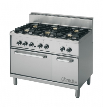 Gas stove, 6 burners, with gas oven, 1100x650x850mm