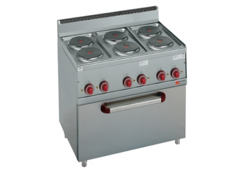 Electric stove, E-convection-oven, 6 cooking area, 900x600x900mm