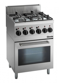 Bartscher Gas stove 4 burners, with electric multifunction oven