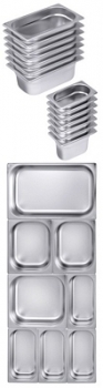 Contacto GN Containers, GN 2/8, stainless steel, heavy gauge