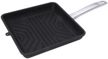 Square Griddle Pan, cast aluminium, coated for induction use