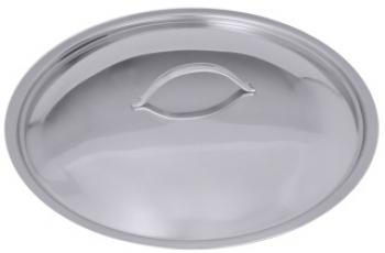 Meat Pot, mirror polished, with grip handles, 8mm sandwich base