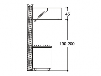 Wall box hood, with lights, Series 1400, 2200mm length