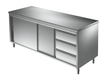 Cupboard SERIE 600, with a drawer unit right, 1800mm length
