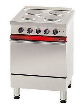 Bartscher Electric stove, 4 hot-plates, with electic convection