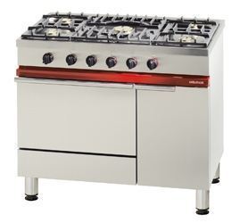 Bartscher Gas stove, 5 burners, with gas oven