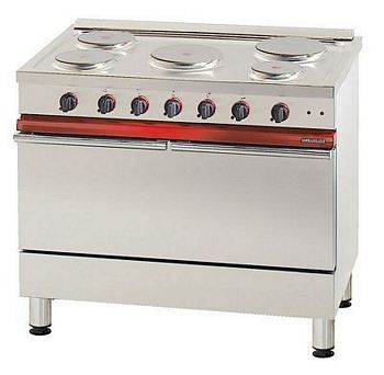 Bartscher Electric stove, 5 hot-plates, with 1 large electric ov