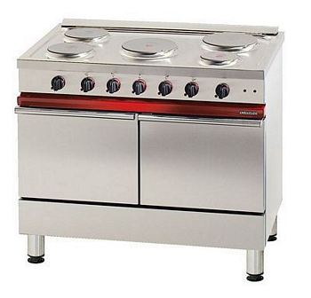 Bartscher Electric stove, 5 hot-plates with 2 electr. convection