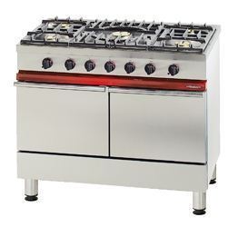 Bartscher Gas stove 5 burners, with 2 electric convection ovens