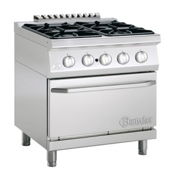 Gas stove, 4 burners, with gas oven, 800x700x900mm