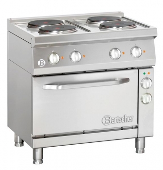 Electric stove, 4 plates, with e-air circulating oven, 800x700x9