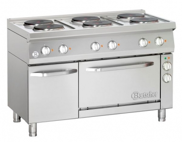Electric stove, 6 plates, with e-air circulating oven, 1200x700x