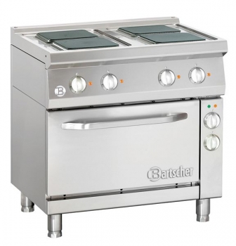 Electric stove, 4 plates, with e-air circulating oven, 800x700x9