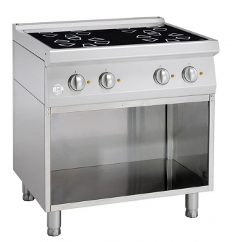 Cerane stove, 4 zones, with open base frame, 800x700x900mm