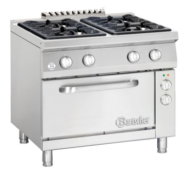 Gas stove, 4 burners, with electric oven, 23 kW, 900x900x900mm