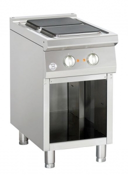 Electric stove, 2 hot-plates, with open base frame, 450x900x900m