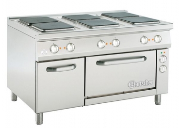 Electric stove, 6 hot-plates, with electric oven, 1350x900x900mm