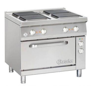 Electric stove, 4 hot-plates, with electric oven, 900x900x900mm