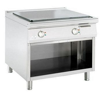 Electric griddle plate, smooth, 13,2 kW, 900x900x900mm