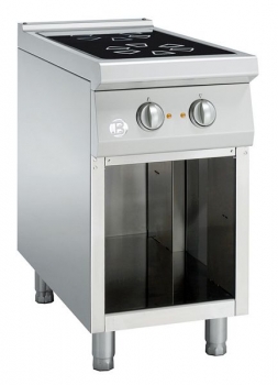 Cerane stove, 2 zones, with open base frame, 450x900x900mm