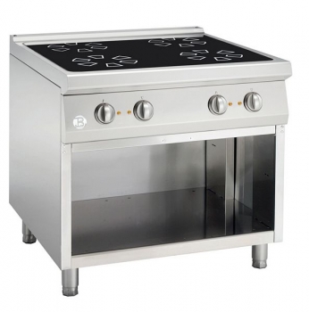 Cerane stove, 4 zones, with open base frame, 900x900x900mm