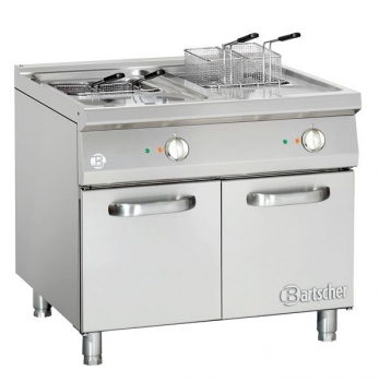 Electric deep fat fryer, with 2 basins, 2x18 litres, 900x900x900