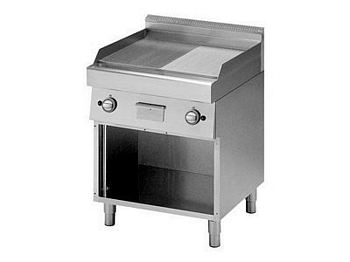 Modular Griddle plate, smooth/grooved hard chrome, 700x700x850mm