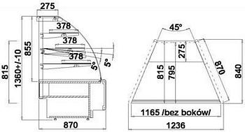 Showcase cake Mexico NZ45 N TREND, module with outside compresso